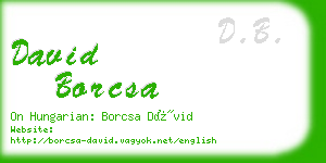 david borcsa business card